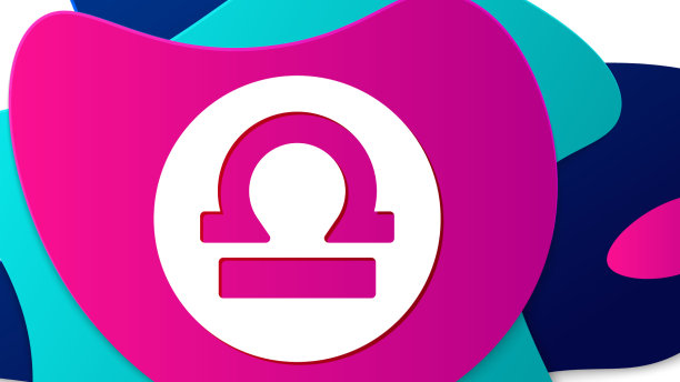 颜色天秤座生肖图标孤立在白色图片下载