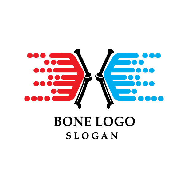 简单的骨骼健康图标标志图片下载