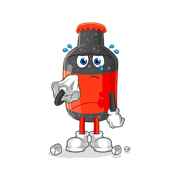 可乐哭与纸巾卡通吉祥物图片下载