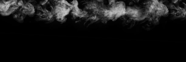 全景蒸汽，烟雾，气体隔离在一个黑色的背景。旋转，翻滚的烟雾覆盖在你的照片上。烟雾缭绕的旗帜图片下载