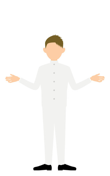 穿着白色校服的男孩，伸出手臂做手势图片下载