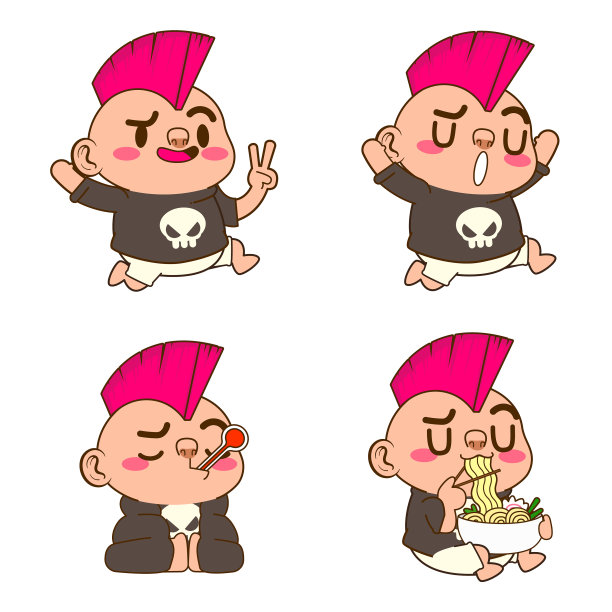 可爱的小朋克卡通图片下载