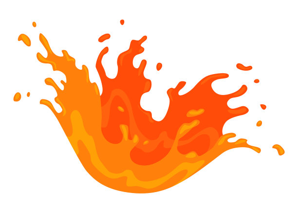 喷射splashe。五颜六色的飞溅。溅出的纯果汁或液体。水滴具有抽象形式的波。彩色水花卡通插图图片下载