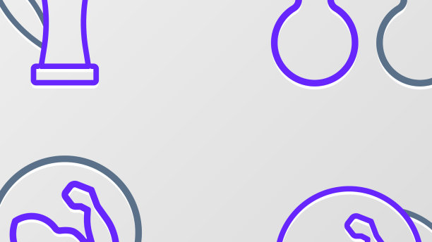 设置线条健美肌肉哑铃和竹竿图片下载