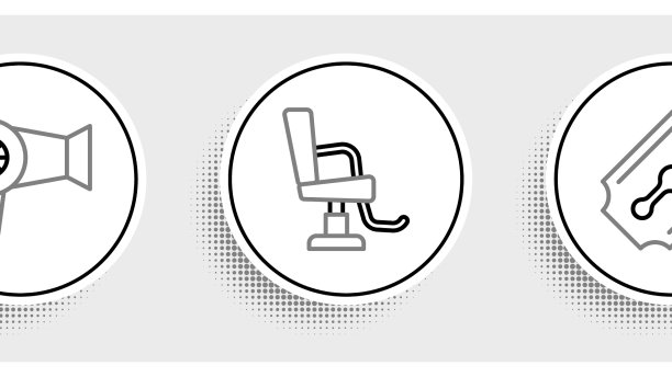 集线刀片剃须刀吹风机和理发店图片下载