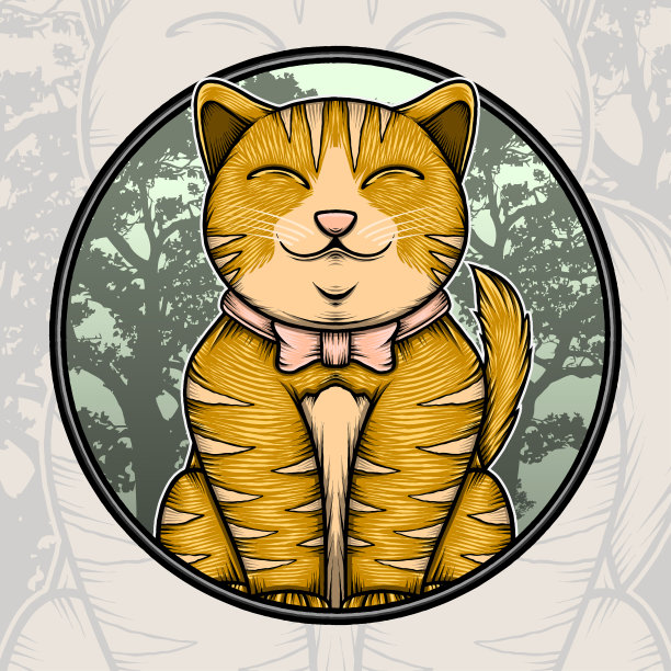 猫老板向量图片下载