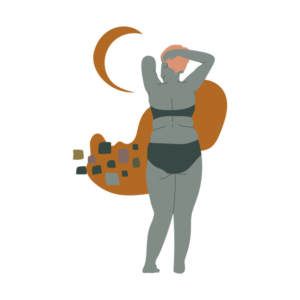 独臂女子向后摆姿势图片下载