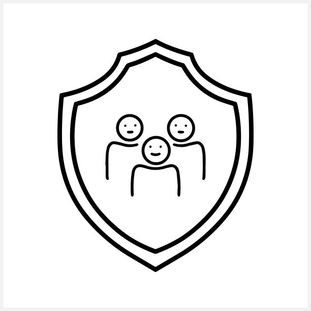 屏蔽安全图标隔离。人们平clp艺术。矢量插图。每股收益10图片下载