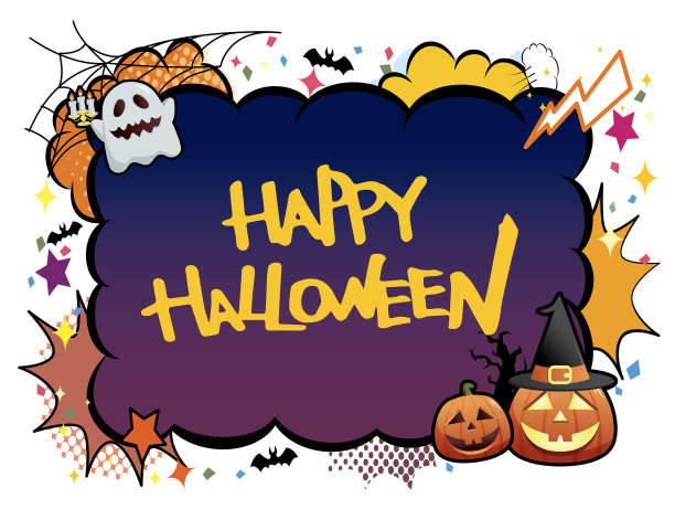 万圣节城堡夜空背景图片下载