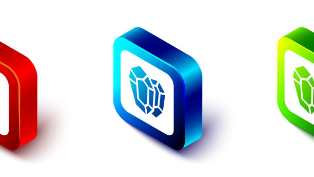 等距宝石石图标孤立在白色图片下载