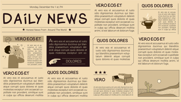 旧报纸版面模板图片下载