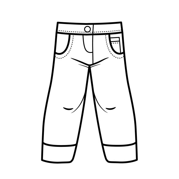 牛仔牛仔裤经典的男孩轮廓着色图片下载