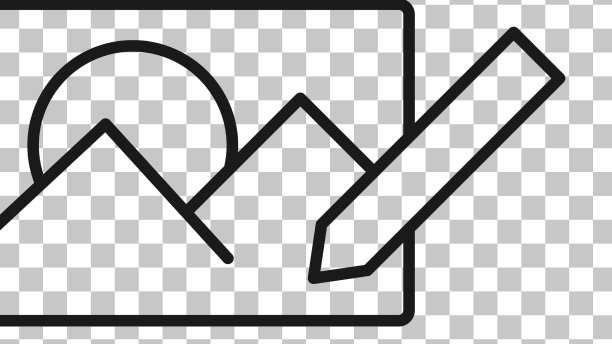 黑线照片修饰图标孤立上图片下载