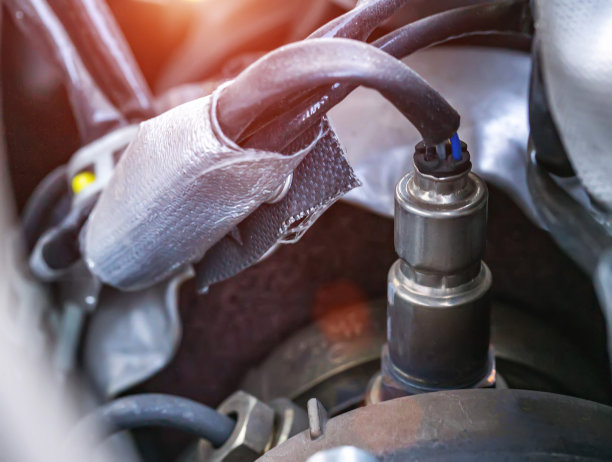 柴油发动机中的汽车传感器λ探针。宏观测量汽车尾气中氧含量图片下载