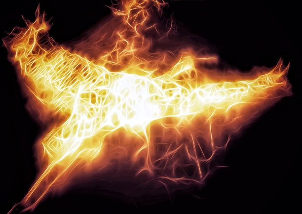 飞行火鸟的3D插图图片下载