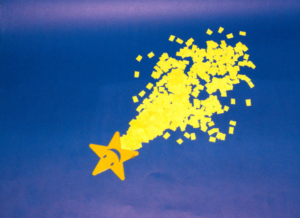 流星，创意艺术设计在深蓝色背景，极简图片下载