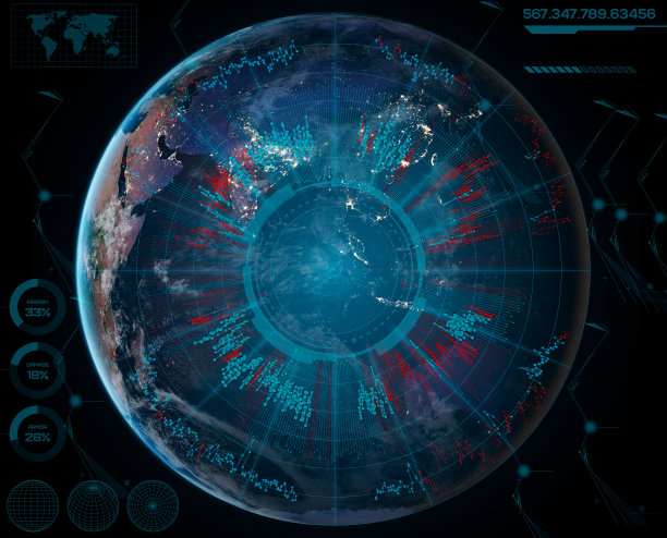 抽象圆形数据隧道图片下载