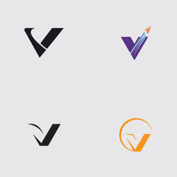 字母v商业公司抽象统一标志图片下载