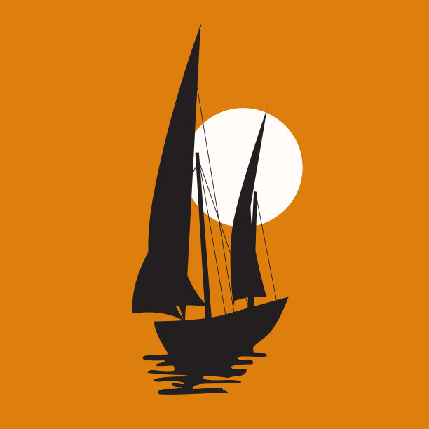 帆船落日设计图片下载