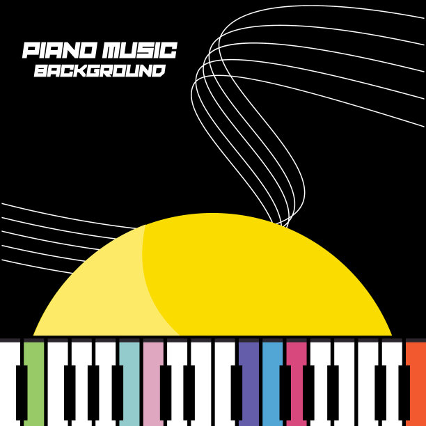 钢琴乐器标志背景设计图片下载