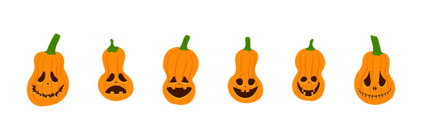 一套万圣节南瓜与可怕的微笑图片下载