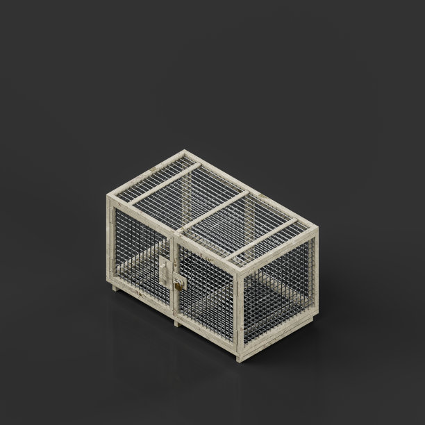 工业或军用线柜，格子动物笼，三维渲染图片下载