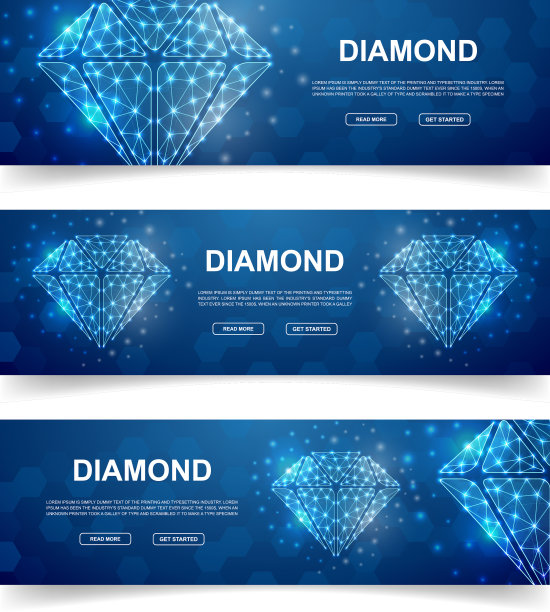 一套三钻石水平横幅图片下载