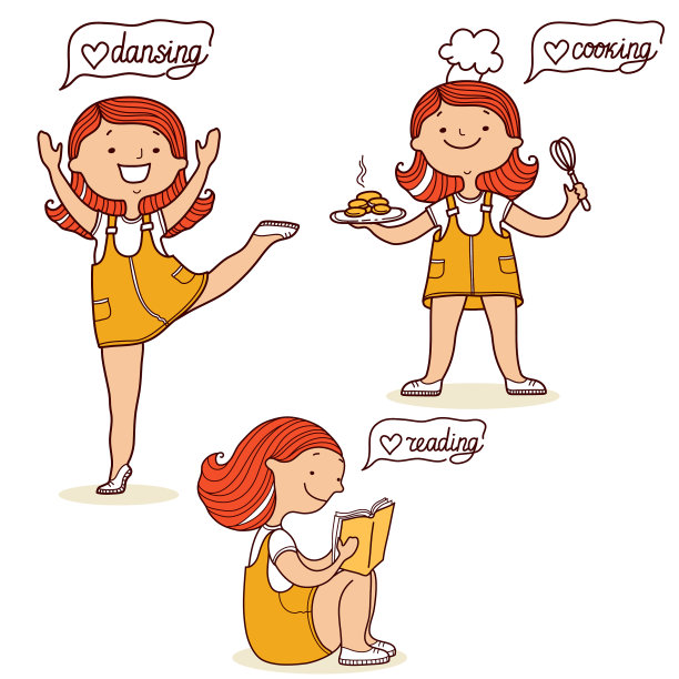 集年轻女孩日常活动生活方式图片下载