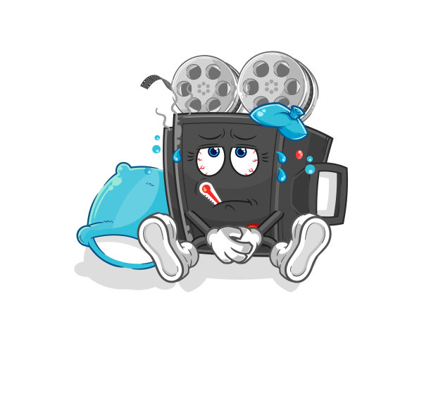 电影镜头生病的卡通人物图片下载