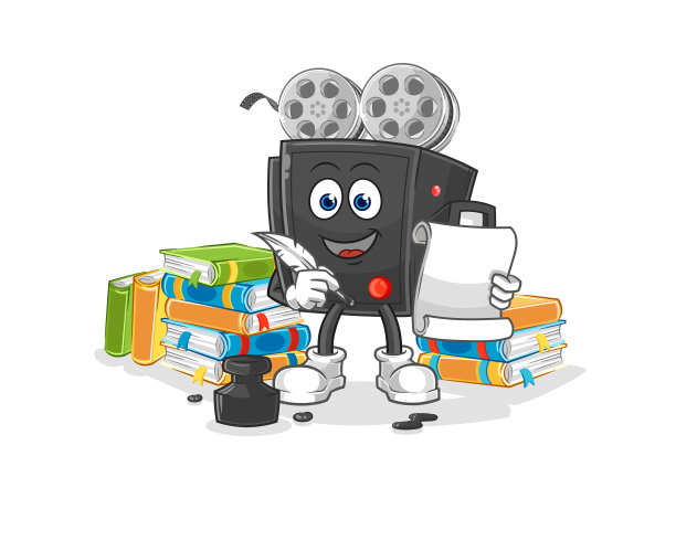 电影摄影机作家卡通人物图片下载