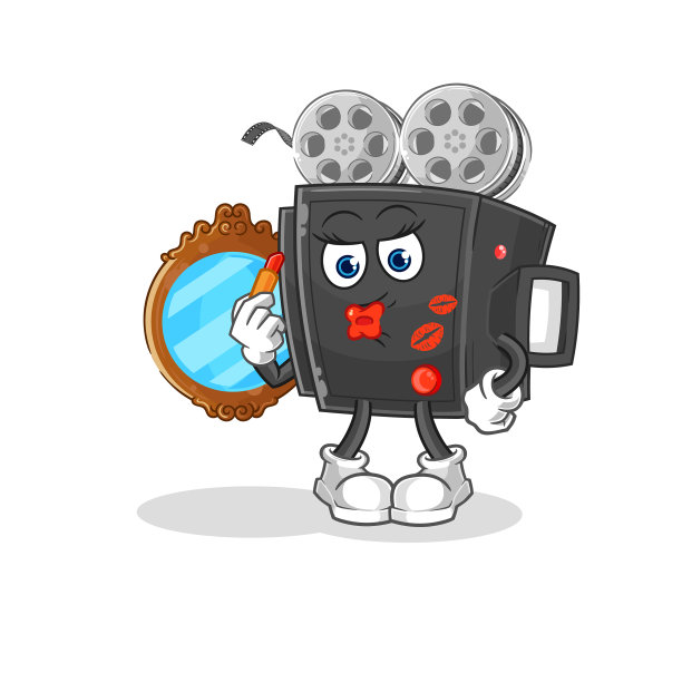 电影摄影机化妆吉祥物卡通图片下载