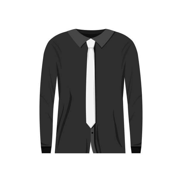 黑色衬衫与白色领带模板图片下载