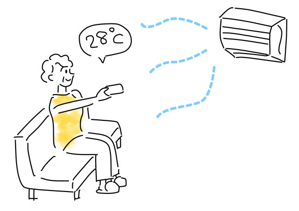 老妇人使用空调插图图片下载