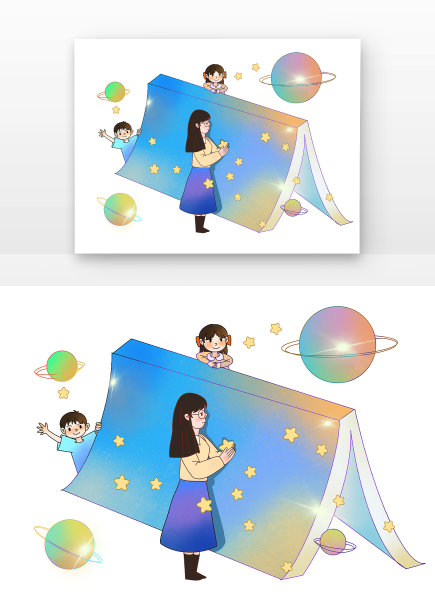 梦幻星星书本老师学生和宇宙图片下载