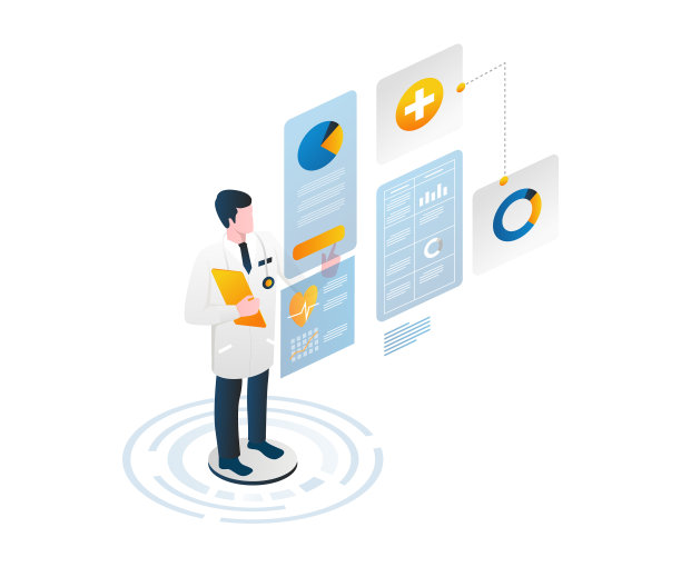 医生们正在用数字技术分析病人的数据图片下载