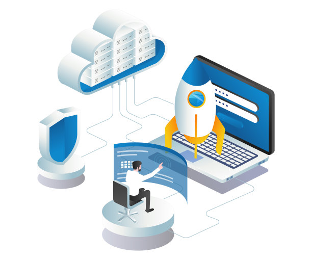 火箭从创意商业创意灯发射图片下载