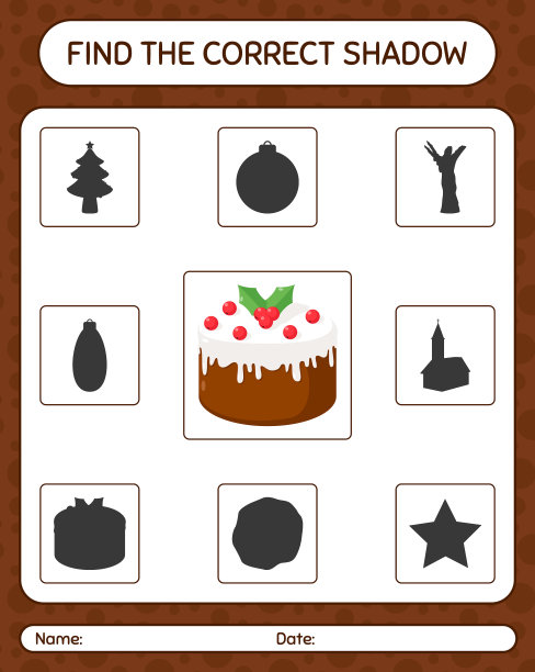 找到正确的圣诞蛋糕阴影游戏图片下载