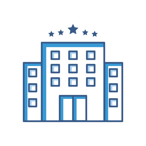 酒店图标两色调图标风格简洁设计图片下载