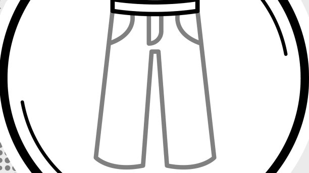 线条裤子图标孤立的灰色背景图片下载