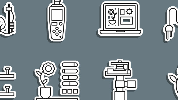 设置线树花传感器风力涡轮机图片下载