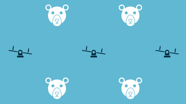 设置跷跷板和熊的无缝模式图片下载