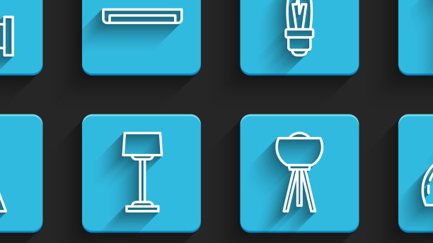 集线落地灯、桌子、壁灯复古图片下载