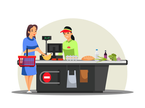 一位女士在超市付款图片下载