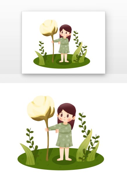 手绘卡通儿童拿着棉花图片下载