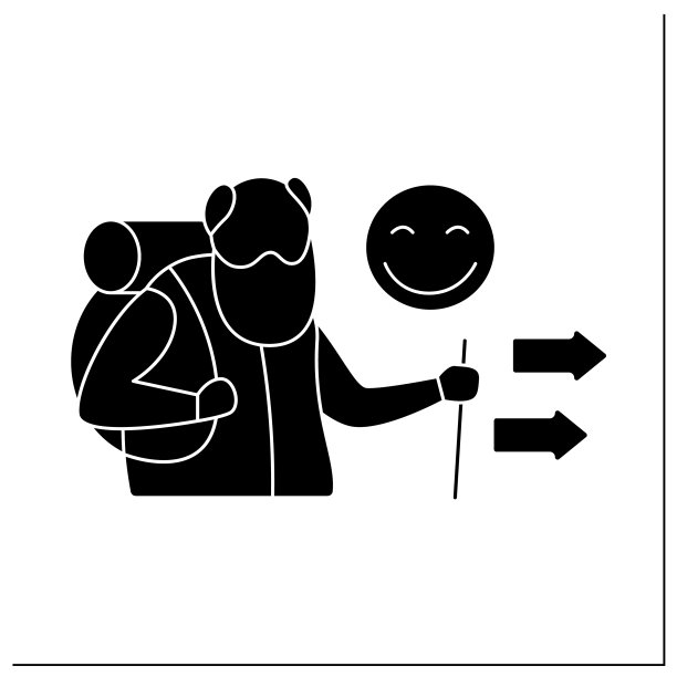 徒步旅行字形图标图片下载