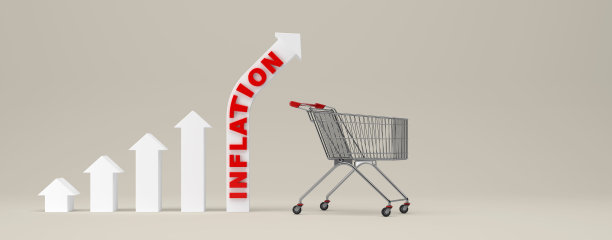 购物车增加通货膨胀- 3D插图图片下载