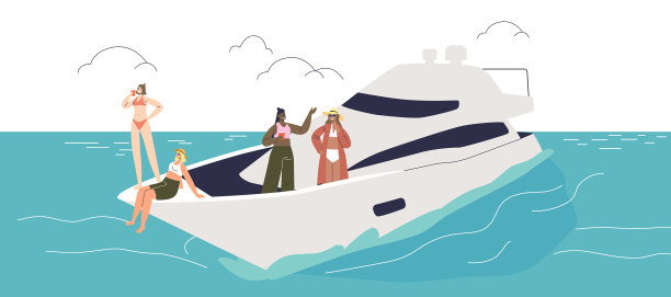 女孩们在海洋集团的豪华游艇聚会图片下载