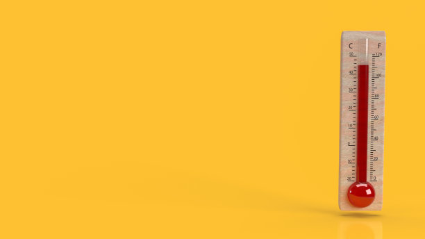 温度计的气候变化或热浪概念3d渲染图片下载