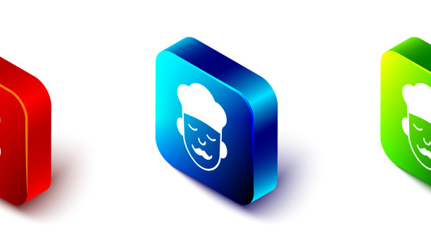 等距炊事图标孤立在白色背景图片下载