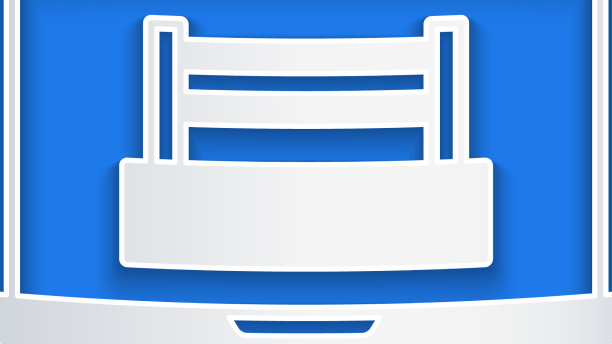 剪纸拳击擂台秀在笔记本电脑图标孤立图片下载